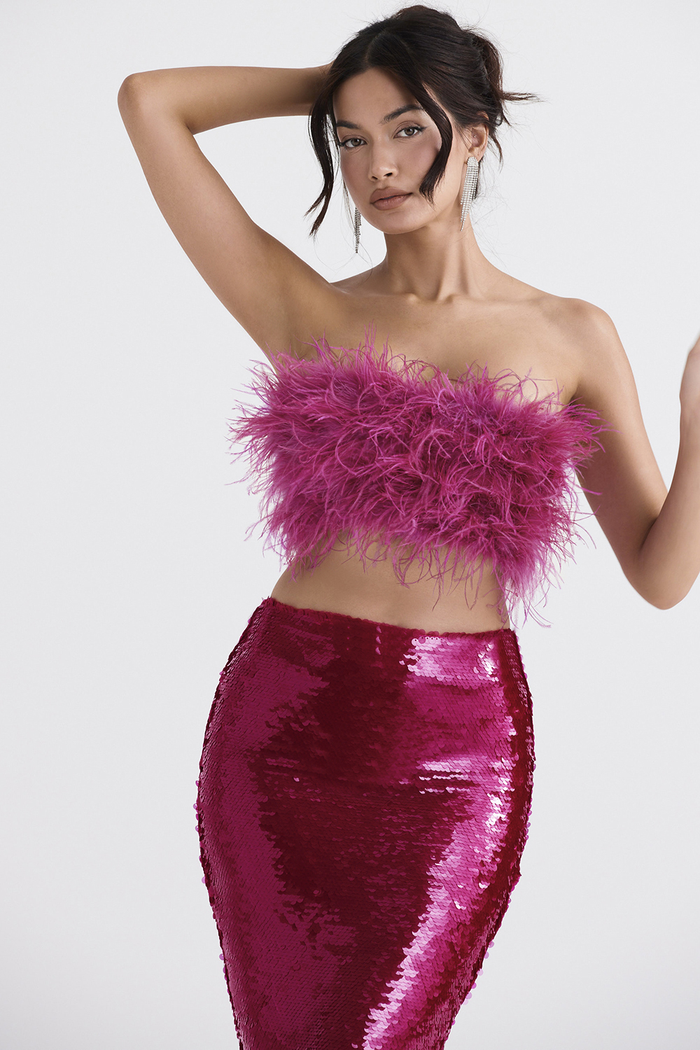 Fenella Hot Pink Trimmed Bandeau