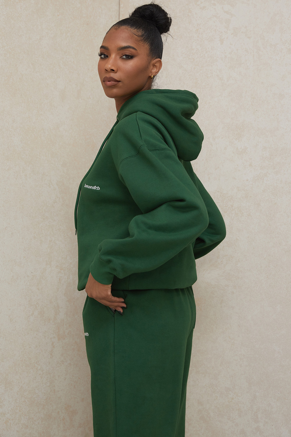 Halo Green Cotton Fleece-Back Oversized Hoodie