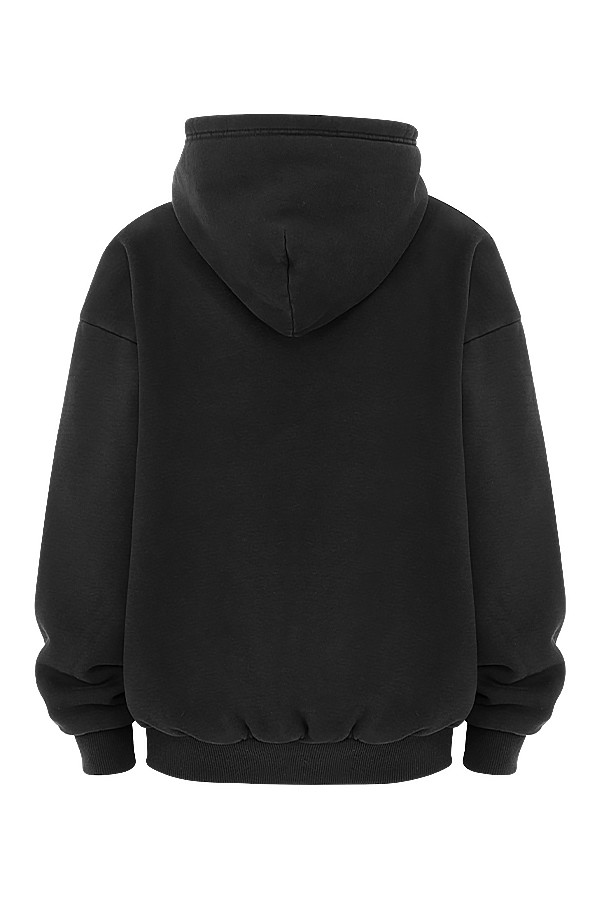 Storm Ink Cotton Fleece-Back Zip Through Hoodie