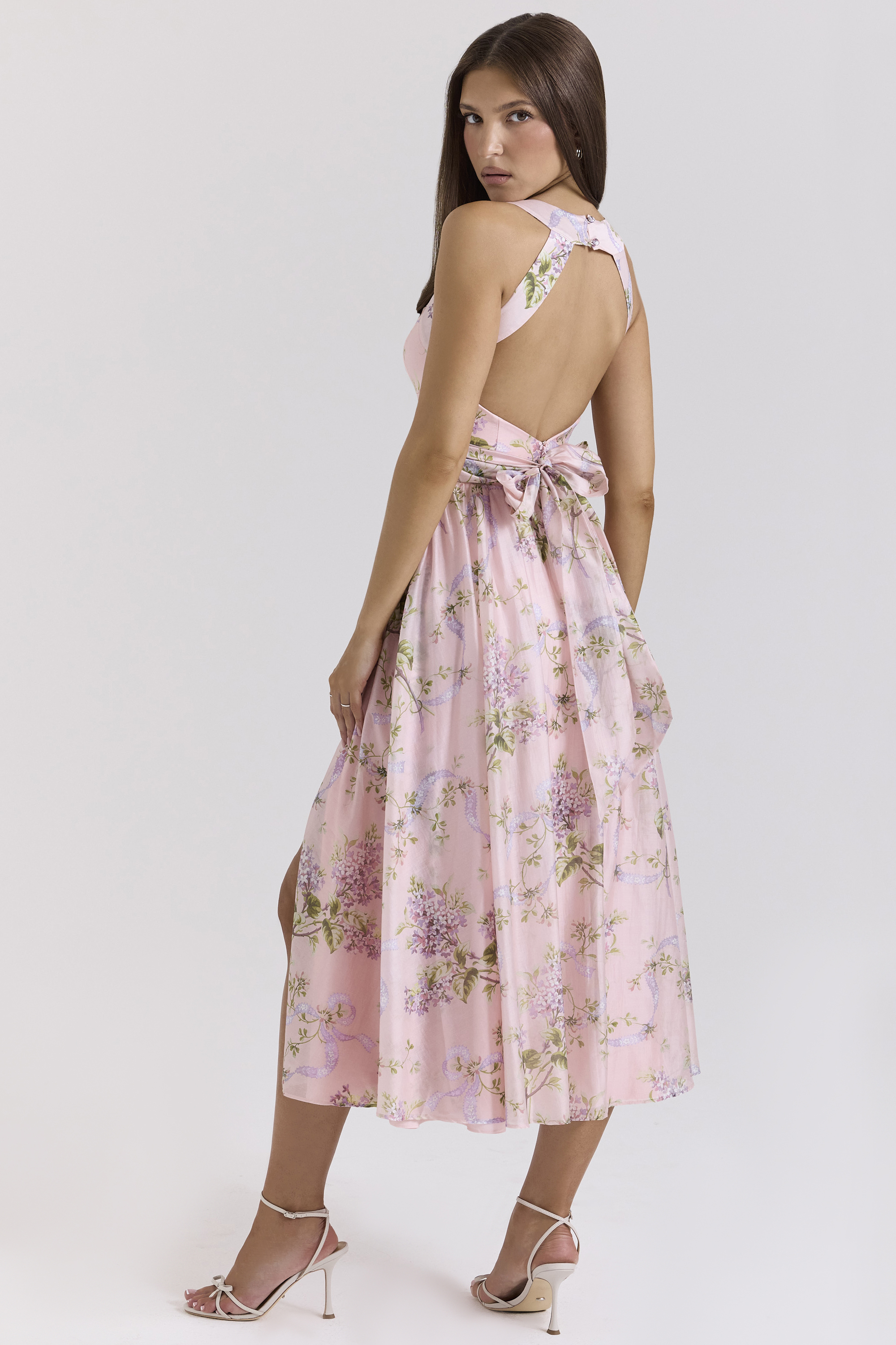 Minerva Pink Floaty Chiffon Midi Sundress