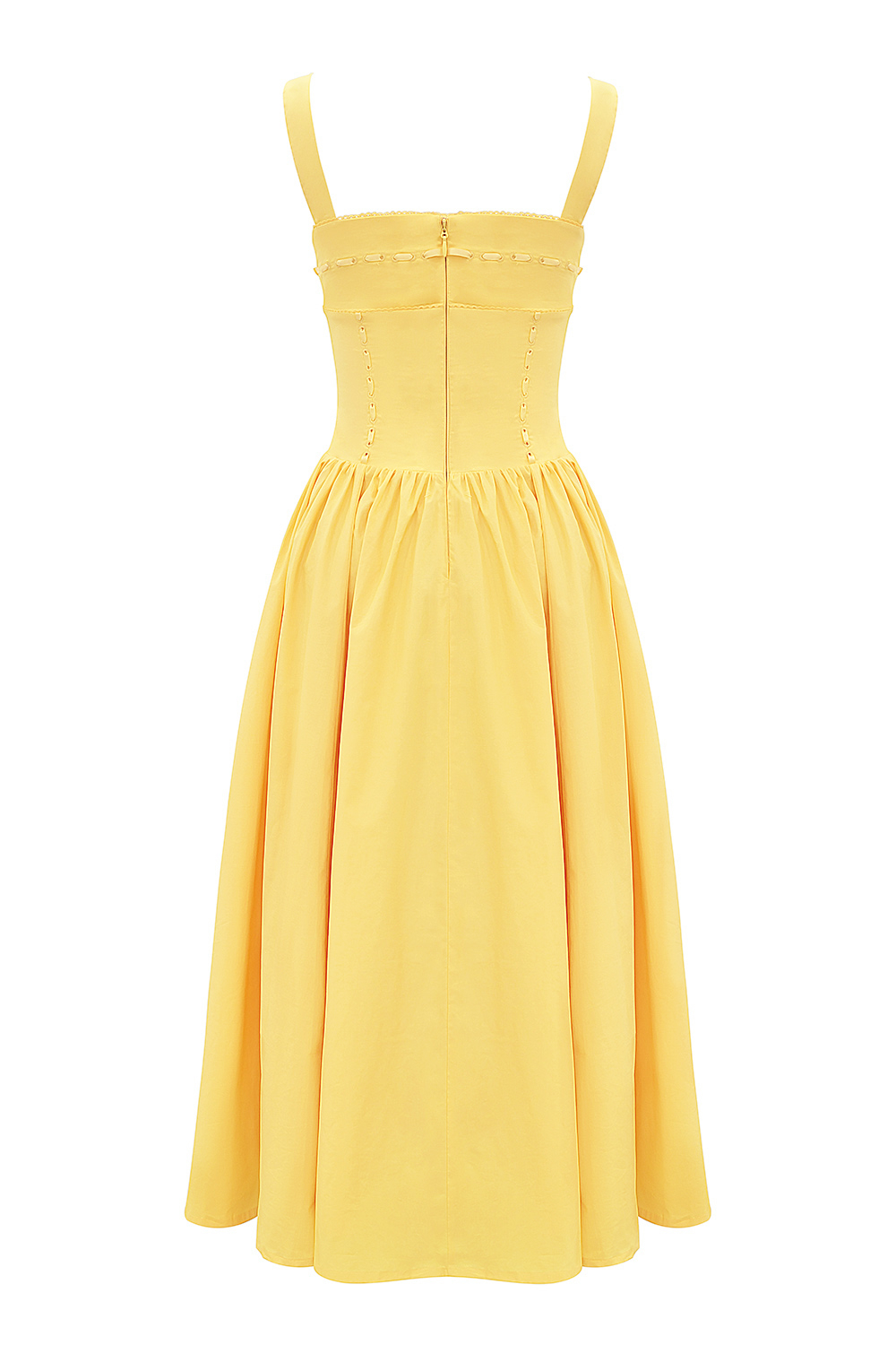 Vivien Apricot Cotton Midi Sundress