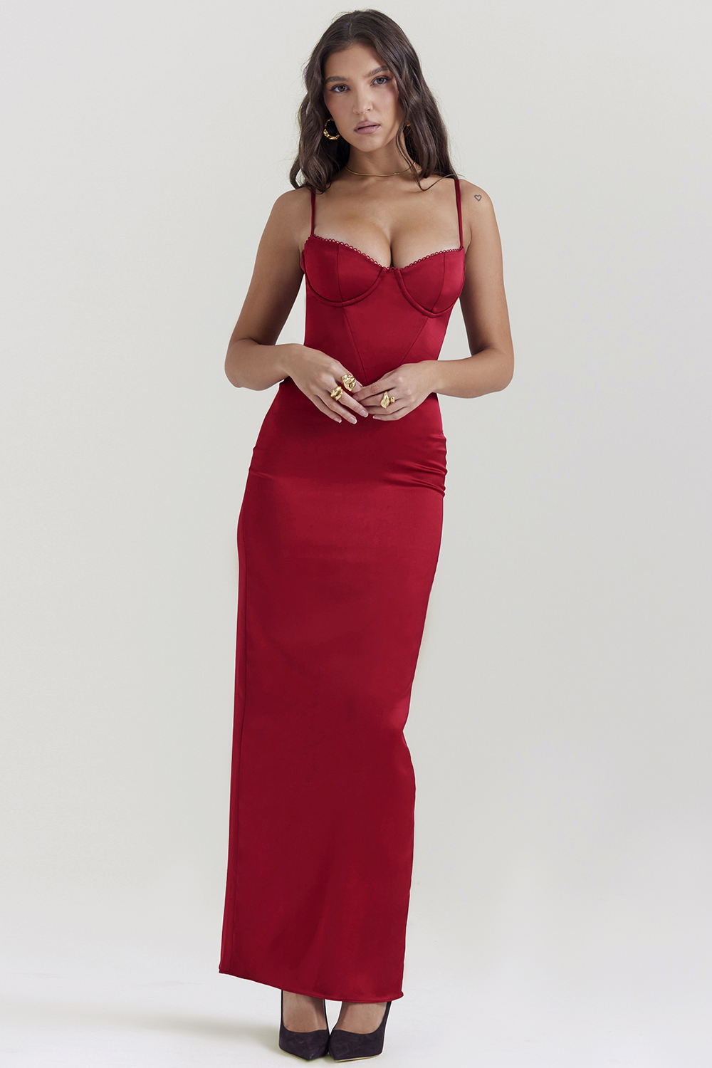 Stefania Ruby Corset Maxi Dress