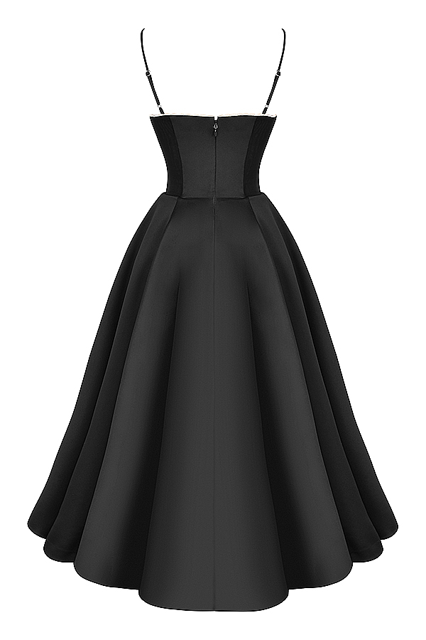 Mademoiselle Black Tulle Midi Dress