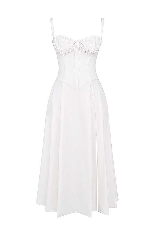 Carmen White Bustier Sundress