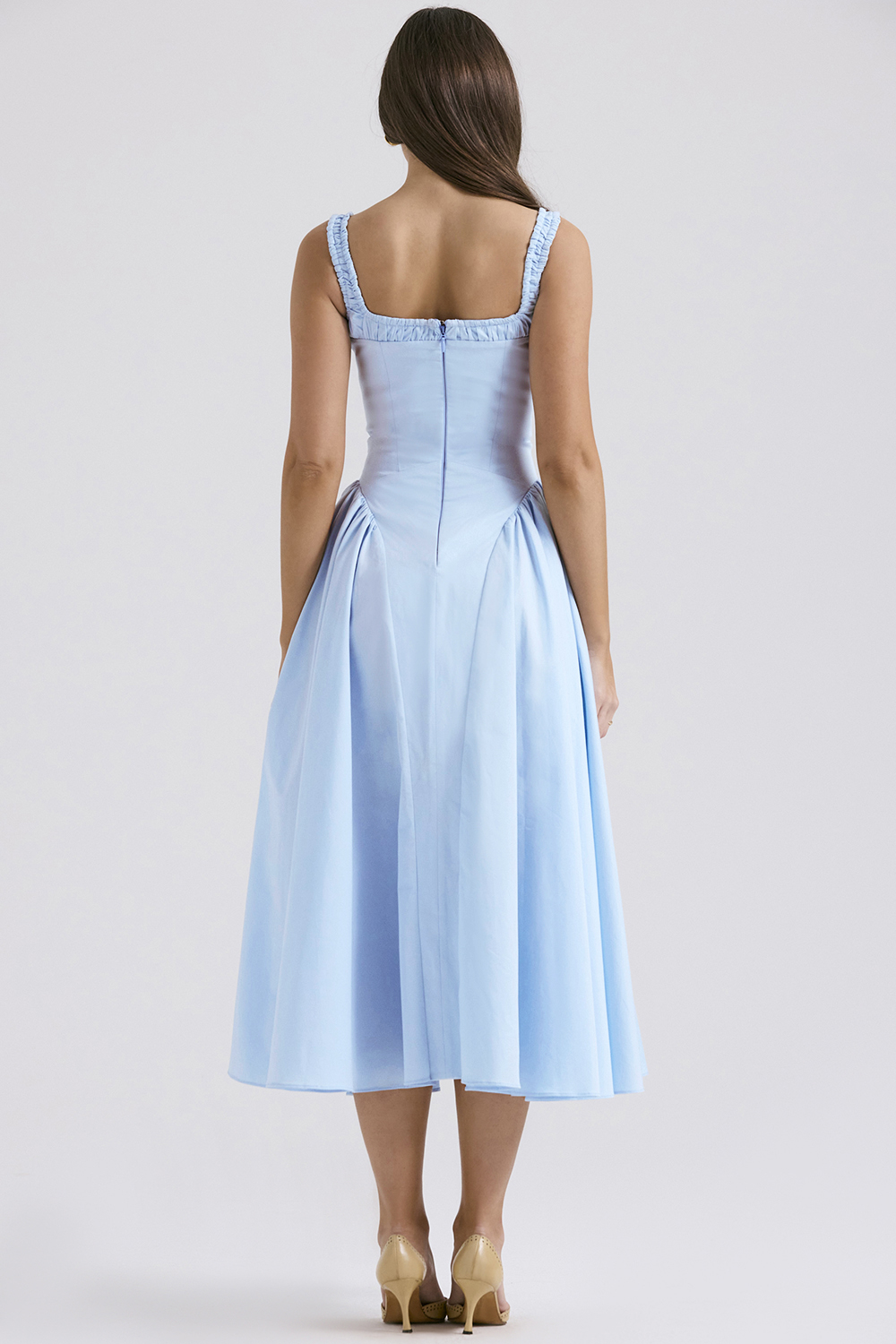 Dorothy Italian Azure Cotton Midi Sundress