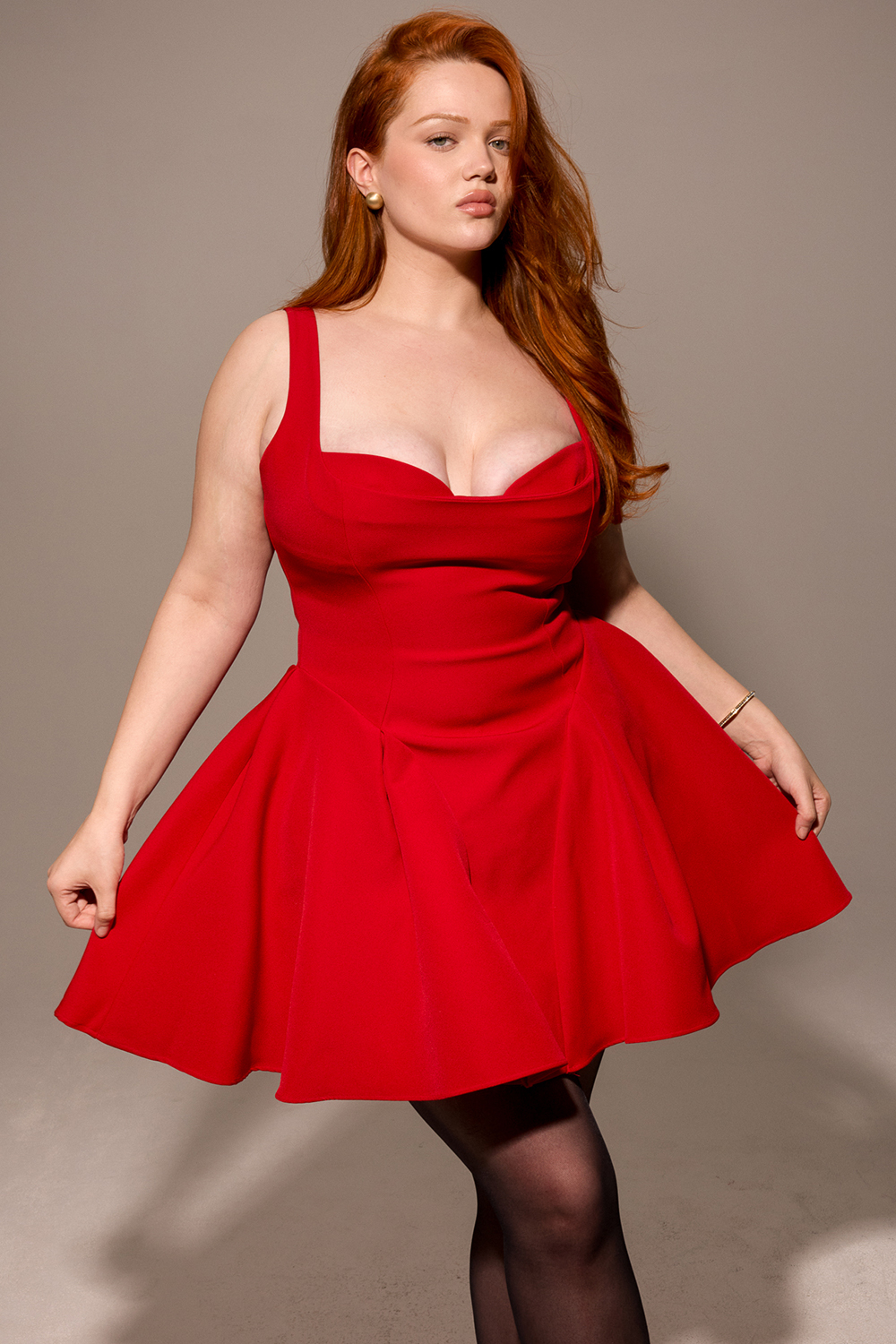 Bunny Holly Red Crepe Mini Dress