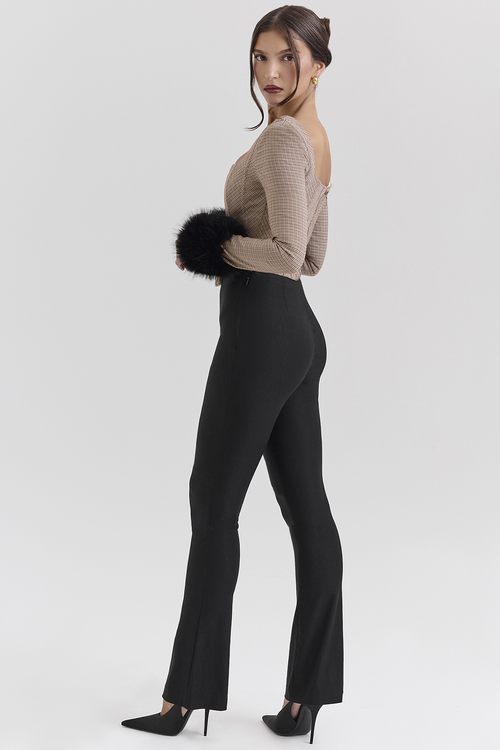 Antonia Brown Puppytooth Corset Top - SALE