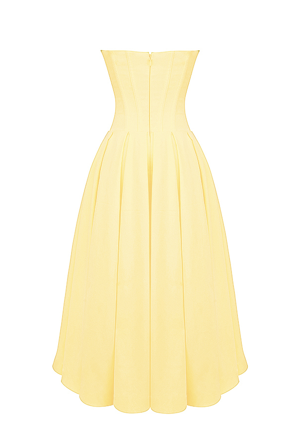 Lady Sunshine Strapless Tulle Midi Dress