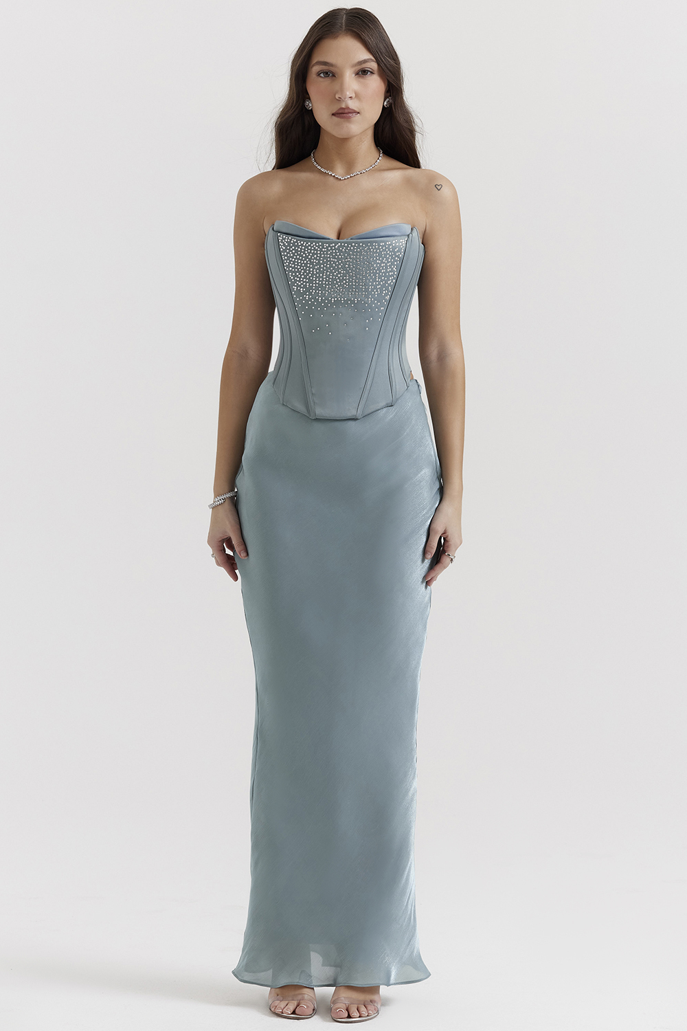 Amadi Cool Blue Floor Length Maxi Skirt