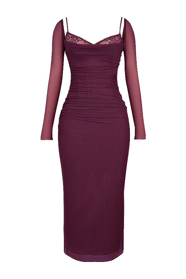 Katarina Wine Maxi Dress