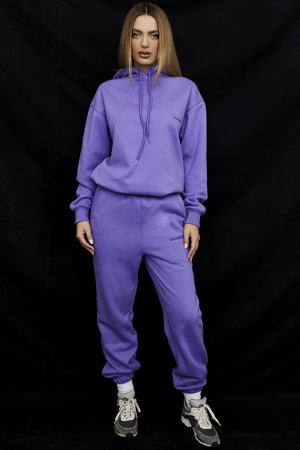 Halo Purple Cotton Fleece-Back Oversized Hoodie