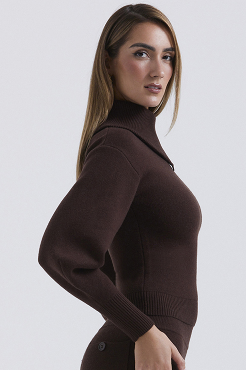 Adelita Chocolate Cashmere Blend Sweater - SALE