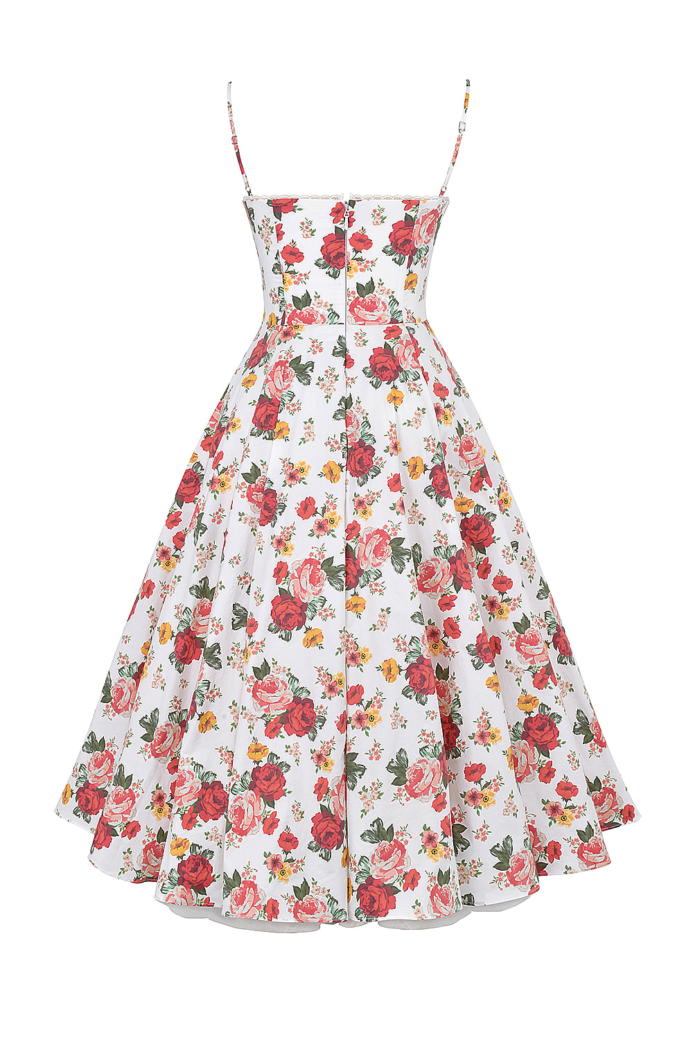 Mademoiselle Italian Rose Print Tulle Midi Dress