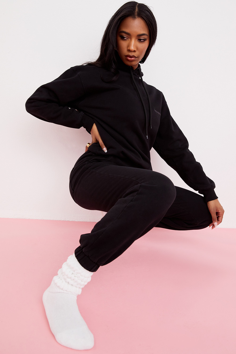 Halo Ink Cotton Fleece-Back Oversized Hoodie