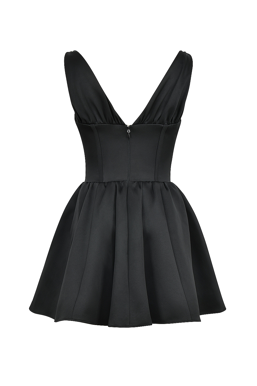 Emmeliette Black Satin Mini Dress - SALE