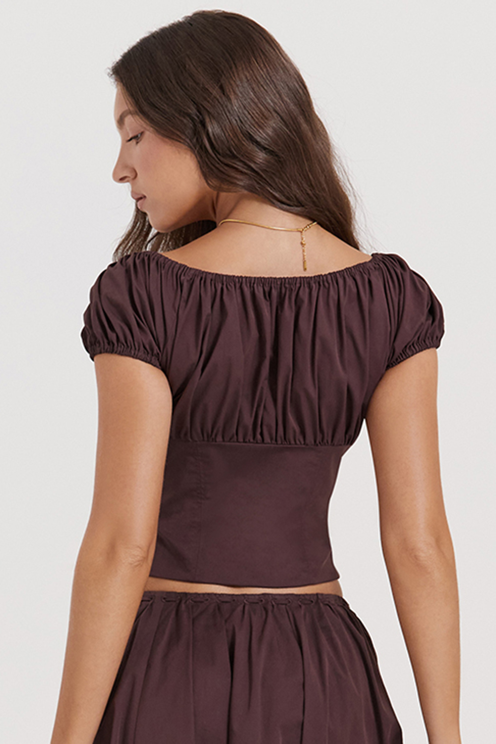 Kitty Rich Brown Gathered Top