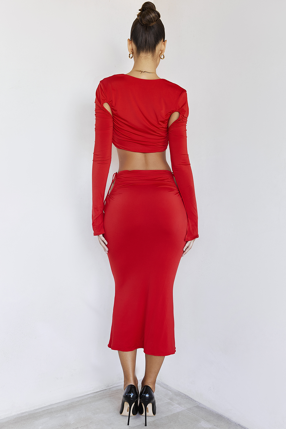 RegentMistress Rocks  Red Jersey Midi Skirt - SALE
