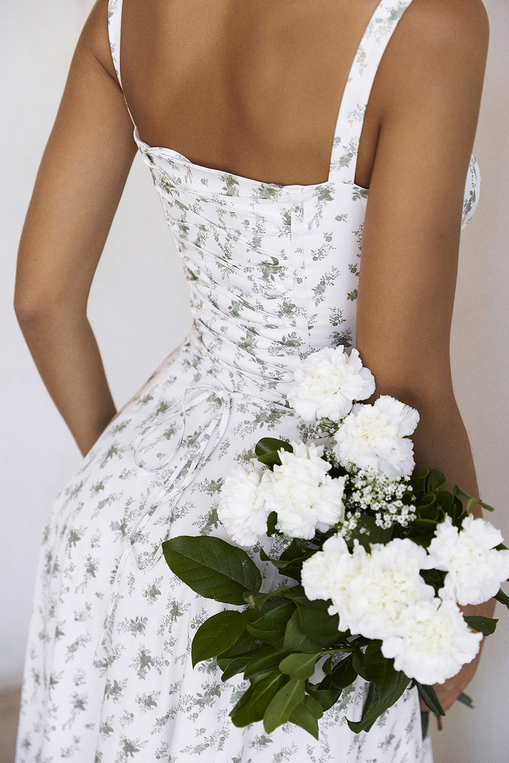 Carmen Garden Print Bustier Sundress