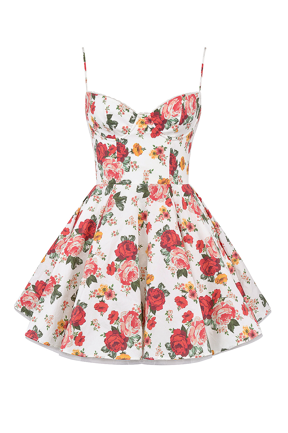 Minimoiselle Italian Rose Print Tulle Mini Dress