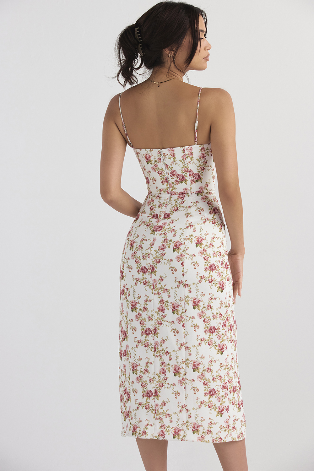 Charlotte Rose Print Corset Midi Sundress