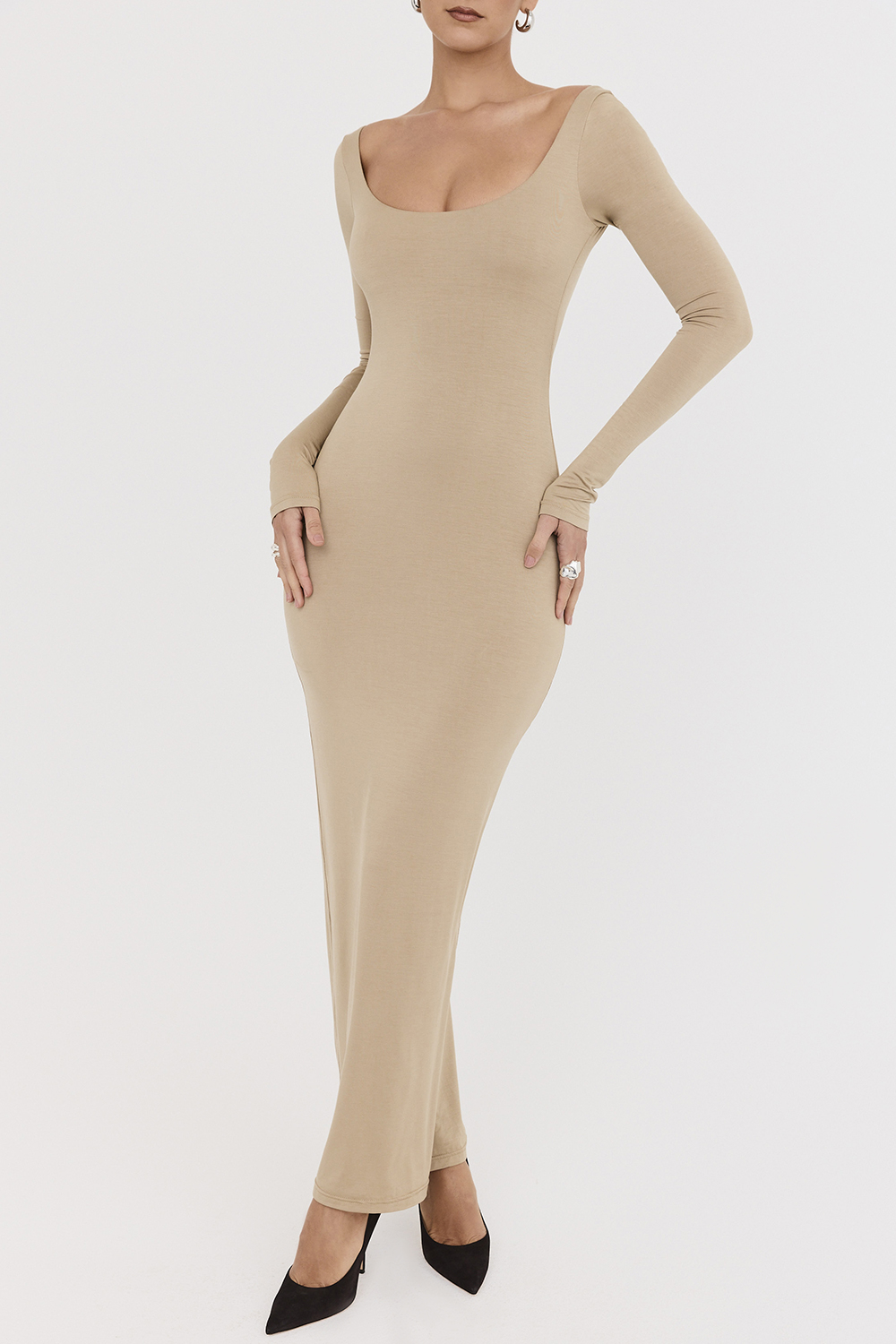 Mistress Rocks Camel Open Back Maxi Dress - SALE
