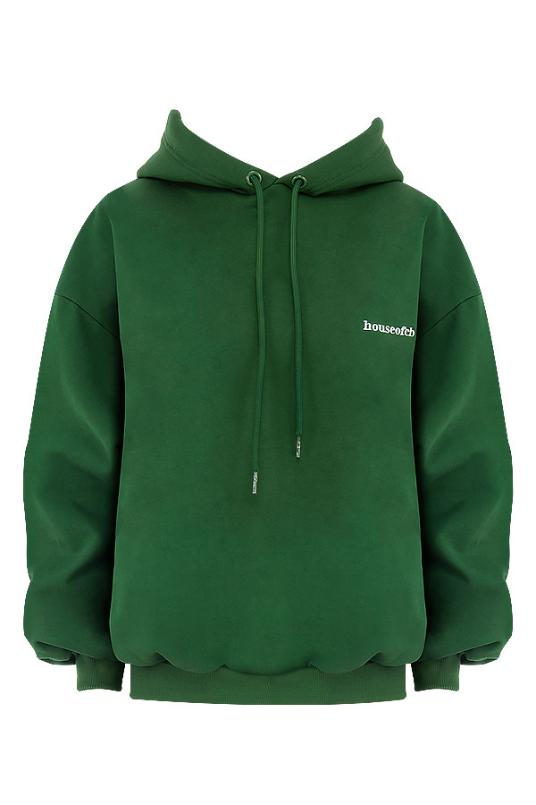 Halo Green Cotton Fleece-Back Oversized Hoodie