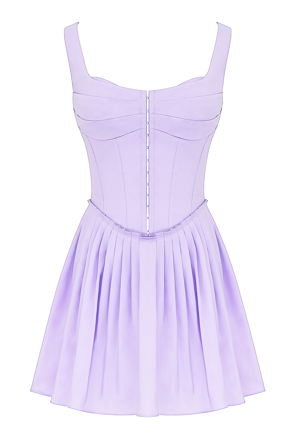 Cupid Orchid Pleated Cotton Mini Dress