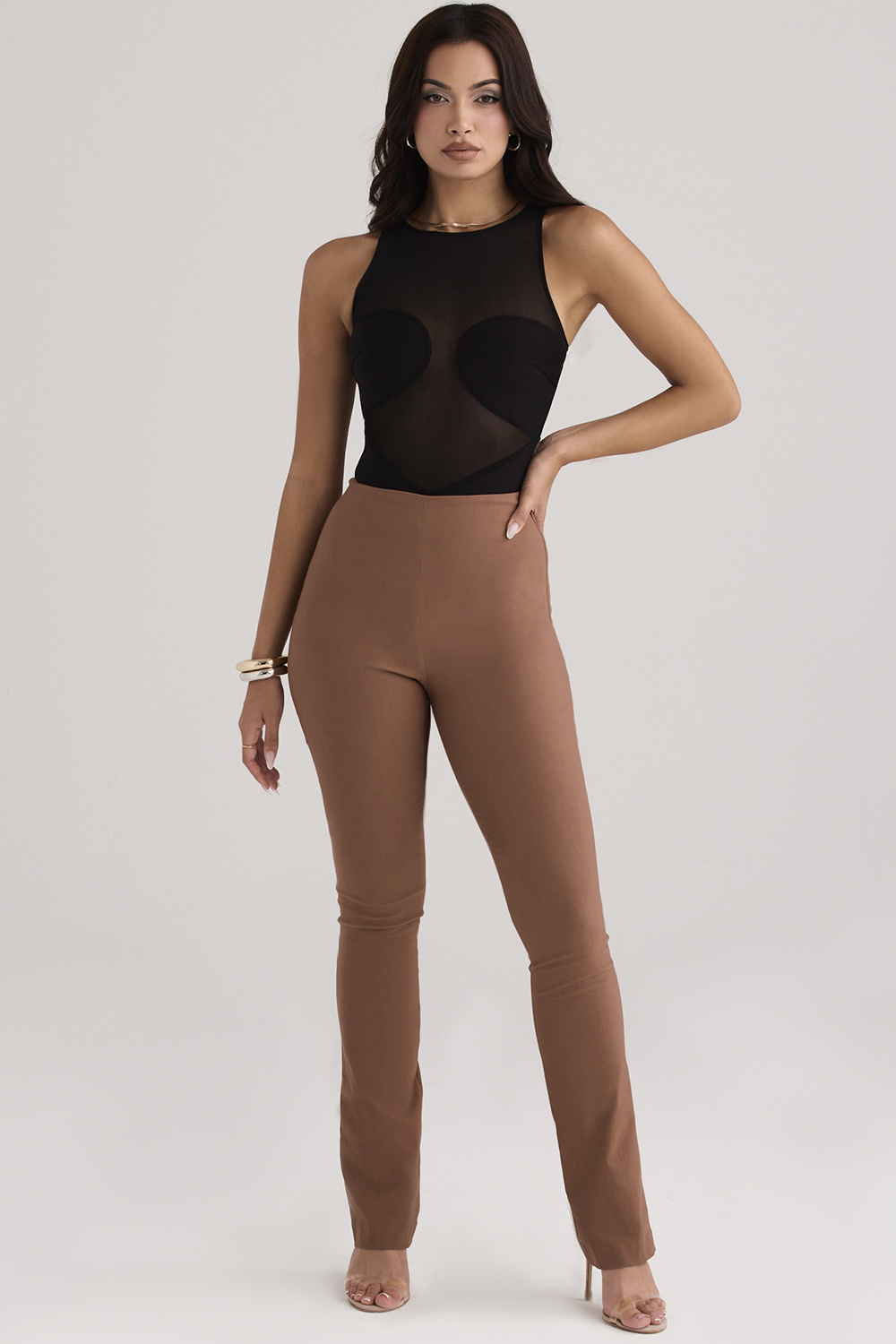 Chiara Black Sleeveless Bandage Bodysuit