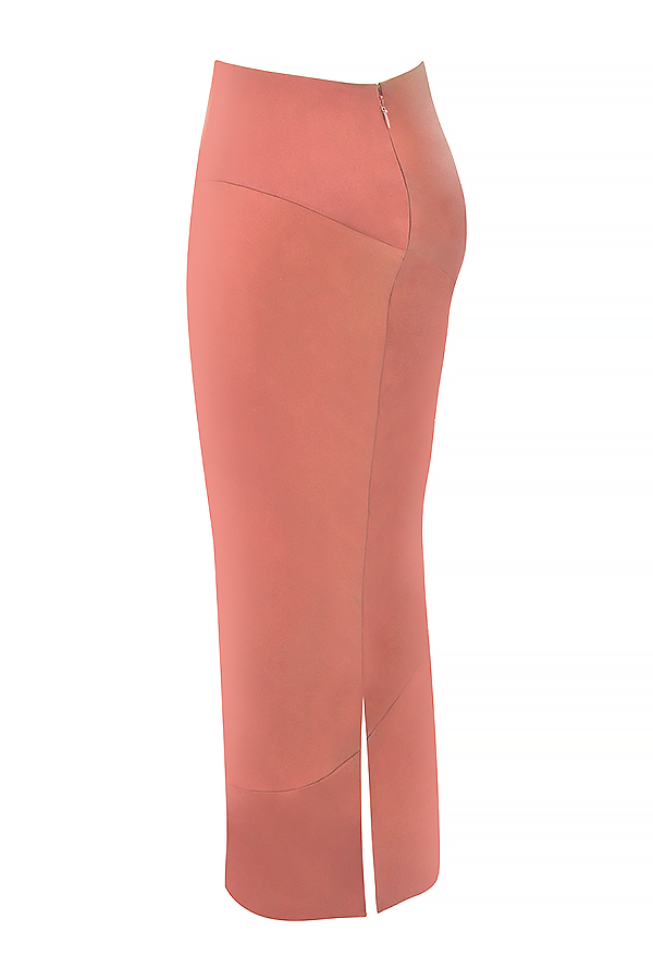 Colette Rose Satin Low Waist Midi Skirt