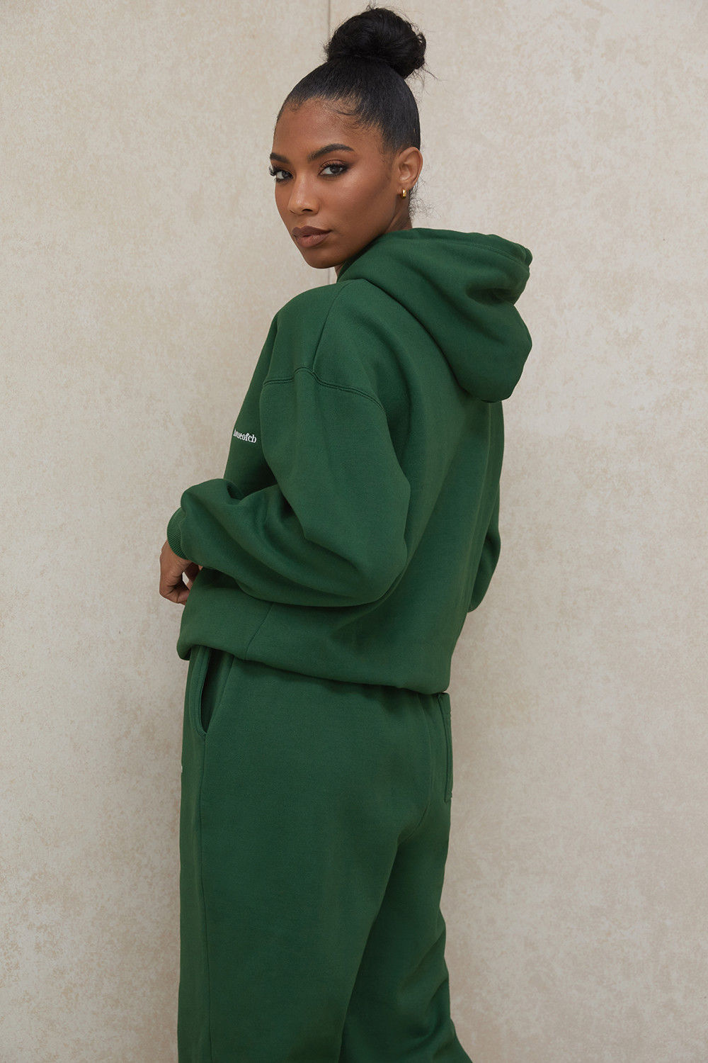 Halo Green Cotton Fleece-Back Oversized Hoodie