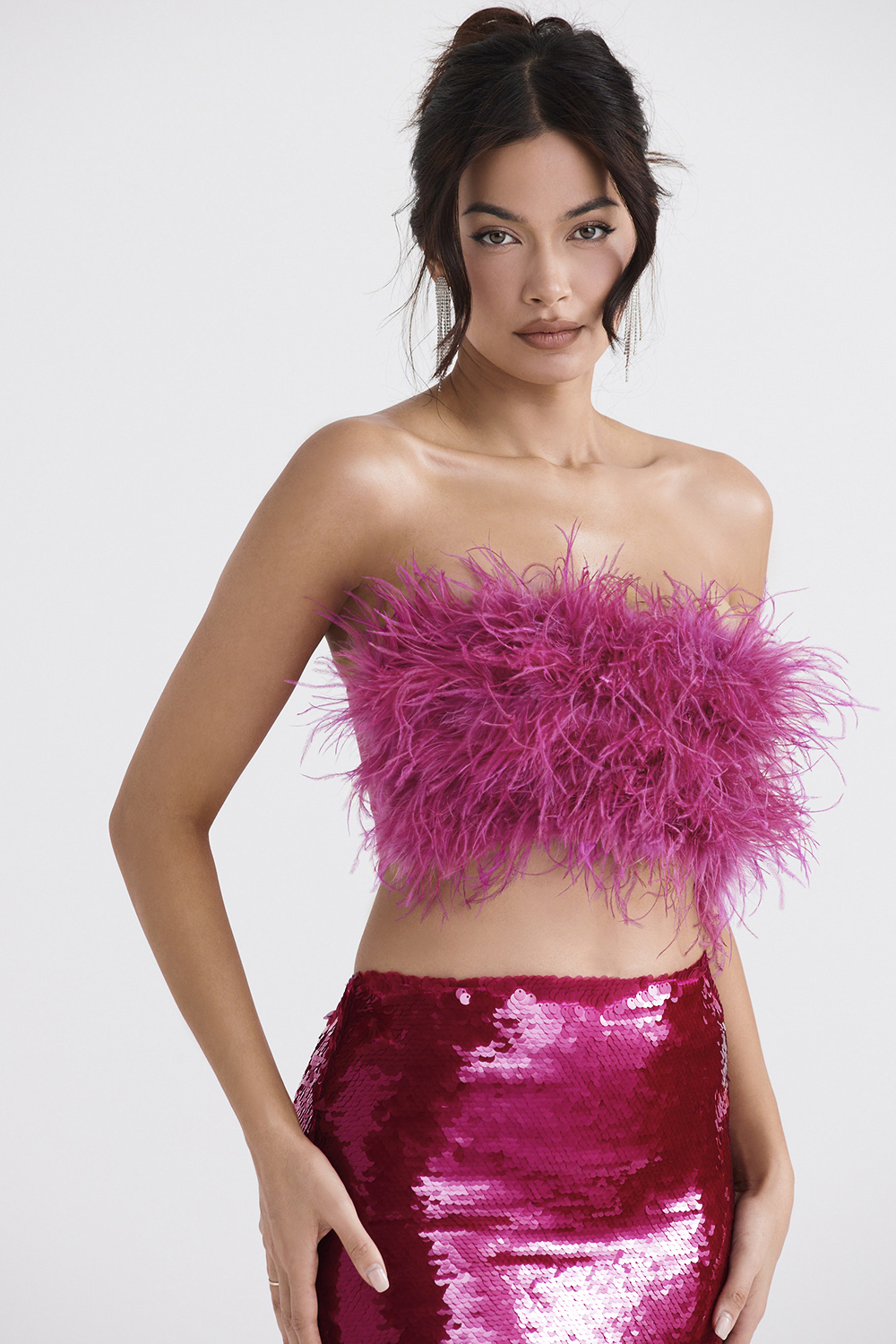 Fenella Hot Pink Trimmed Bandeau