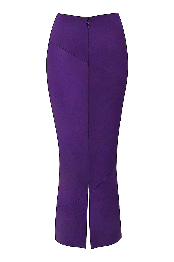 Colette Grape Satin Low Waist Midi Skirt