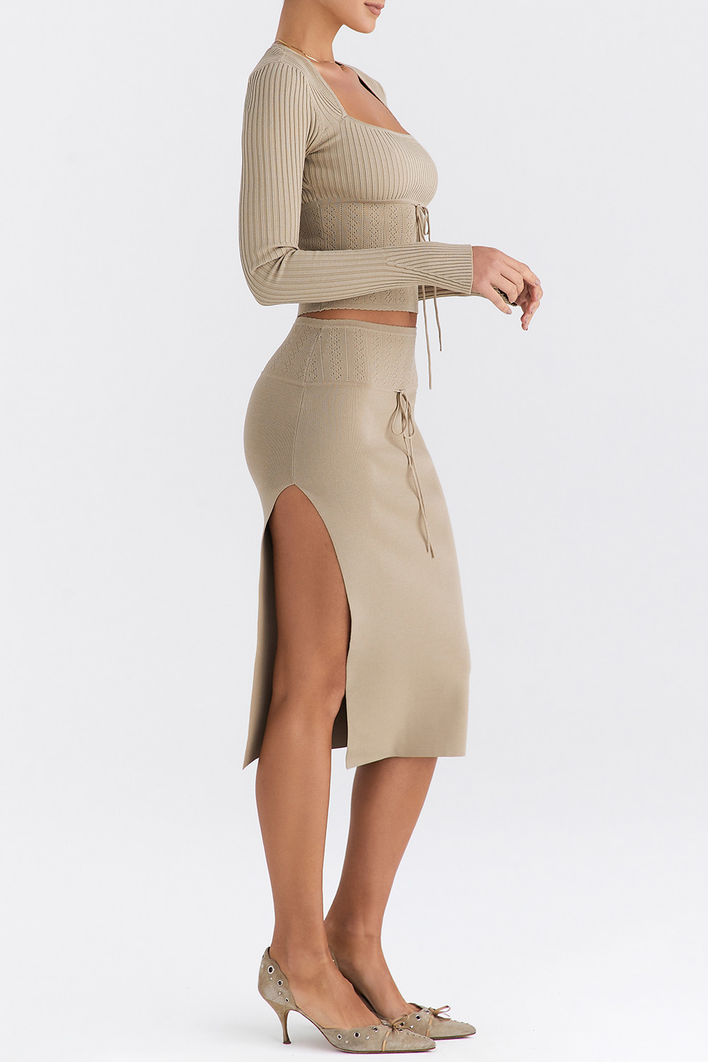 Mistress Rocks Gravel Knit Midi Skirt - SALE