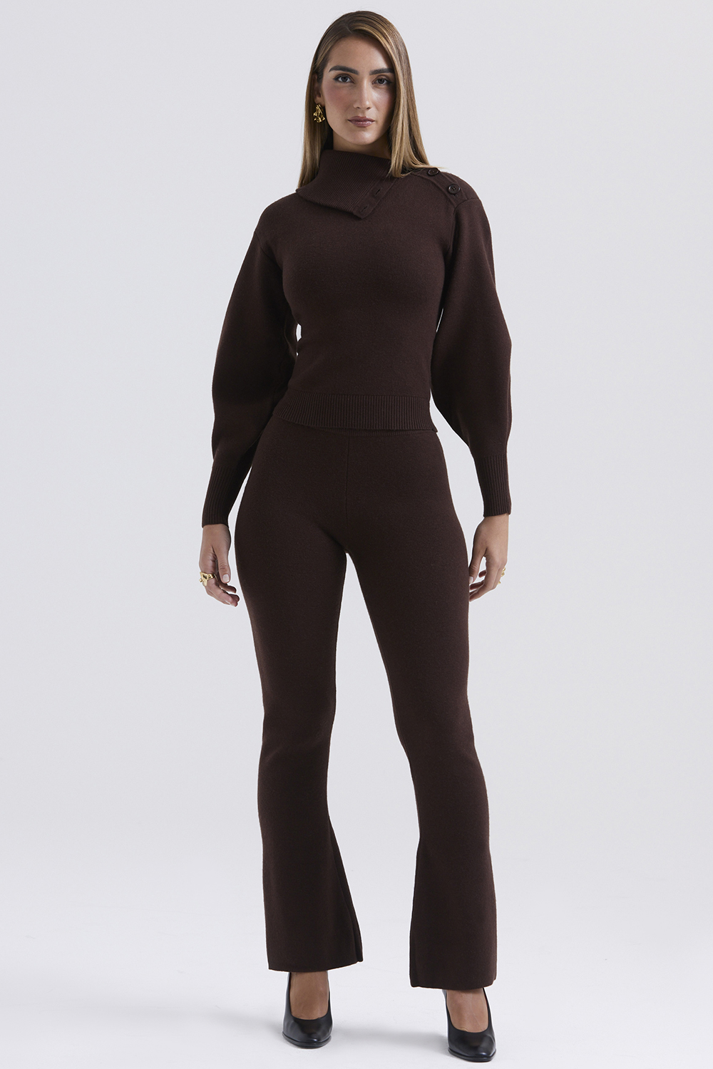 Adelita Chocolate Cashmere Blend Sweater - SALE