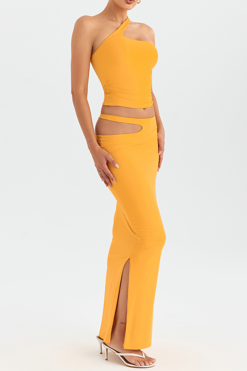 Mistress Rocks Tangerine Cutout Maxi Skirt - SALE