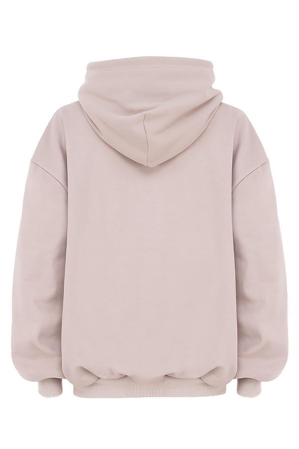 Halo Stone Cotton Fleece-Back Oversized Hoodie