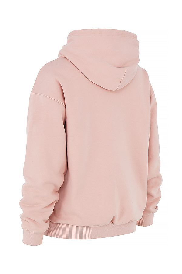Halo Blush Cotton Fleece-Back Oversized Hoodie