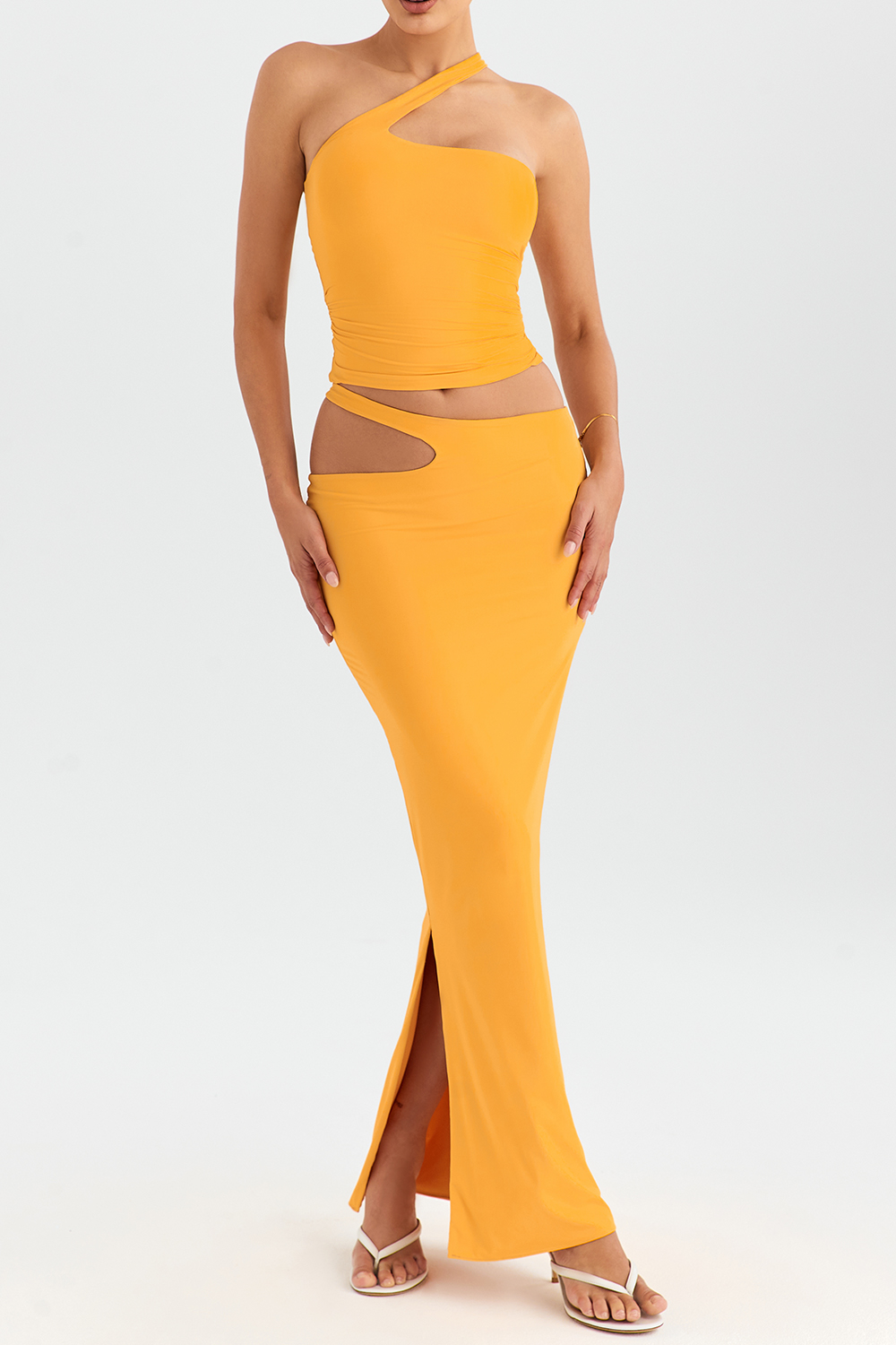 Mistress Rocks Tangerine Cutout Maxi Skirt - SALE