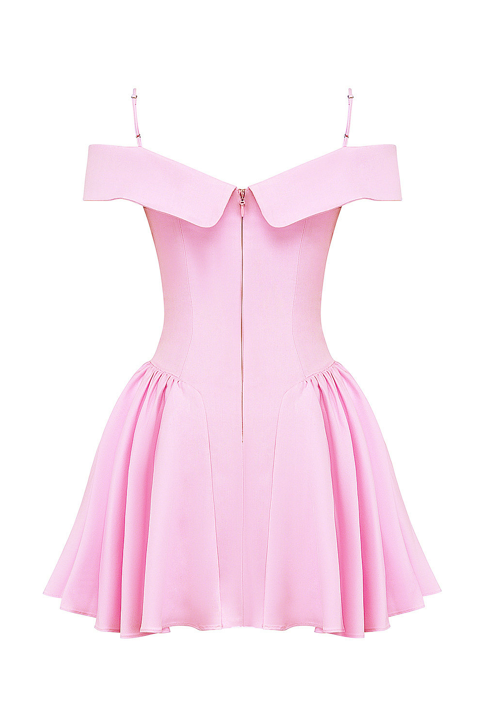 Elida Cotton Candy Twill Off Shoulder Mini Dress