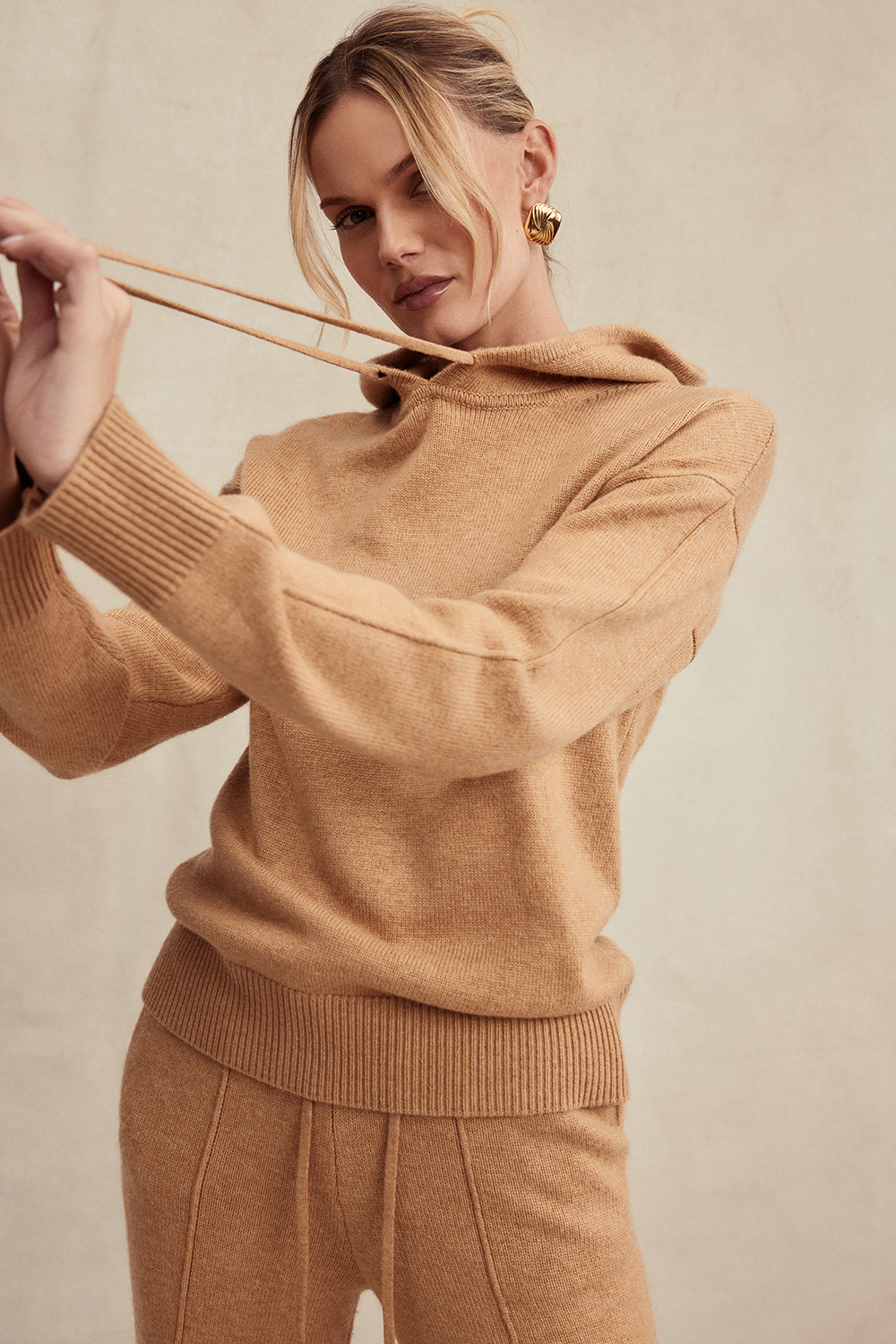 Jionni Camel Cashmere Blend Hoodie - SALE