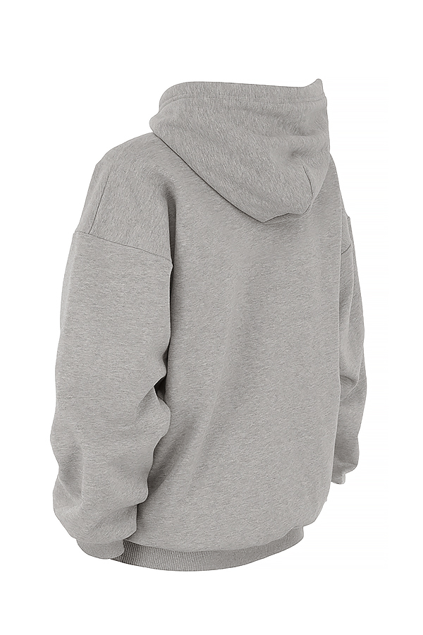 Halo Light Grey Cotton Fleece-Back Oversized Hoodie