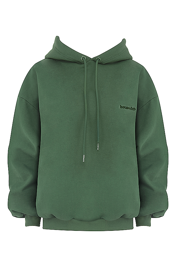 Halo Moss Cotton Fleece-Back Oversized Hoodie