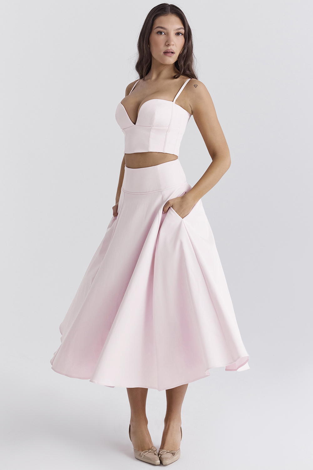 Rita Ballerina Pink A-Line Midi Skirt