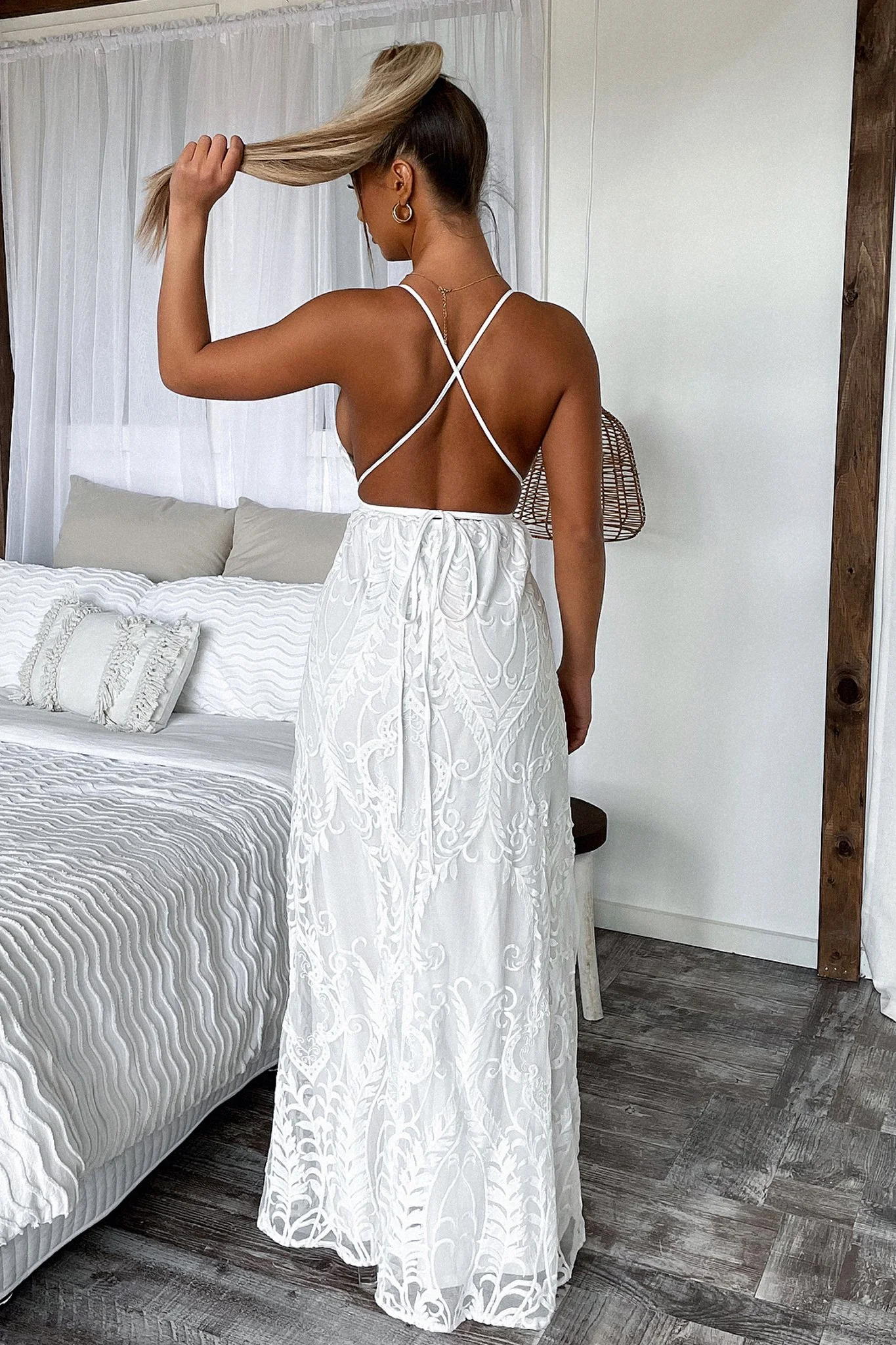 Scarlett Halter Maxi Dress - White