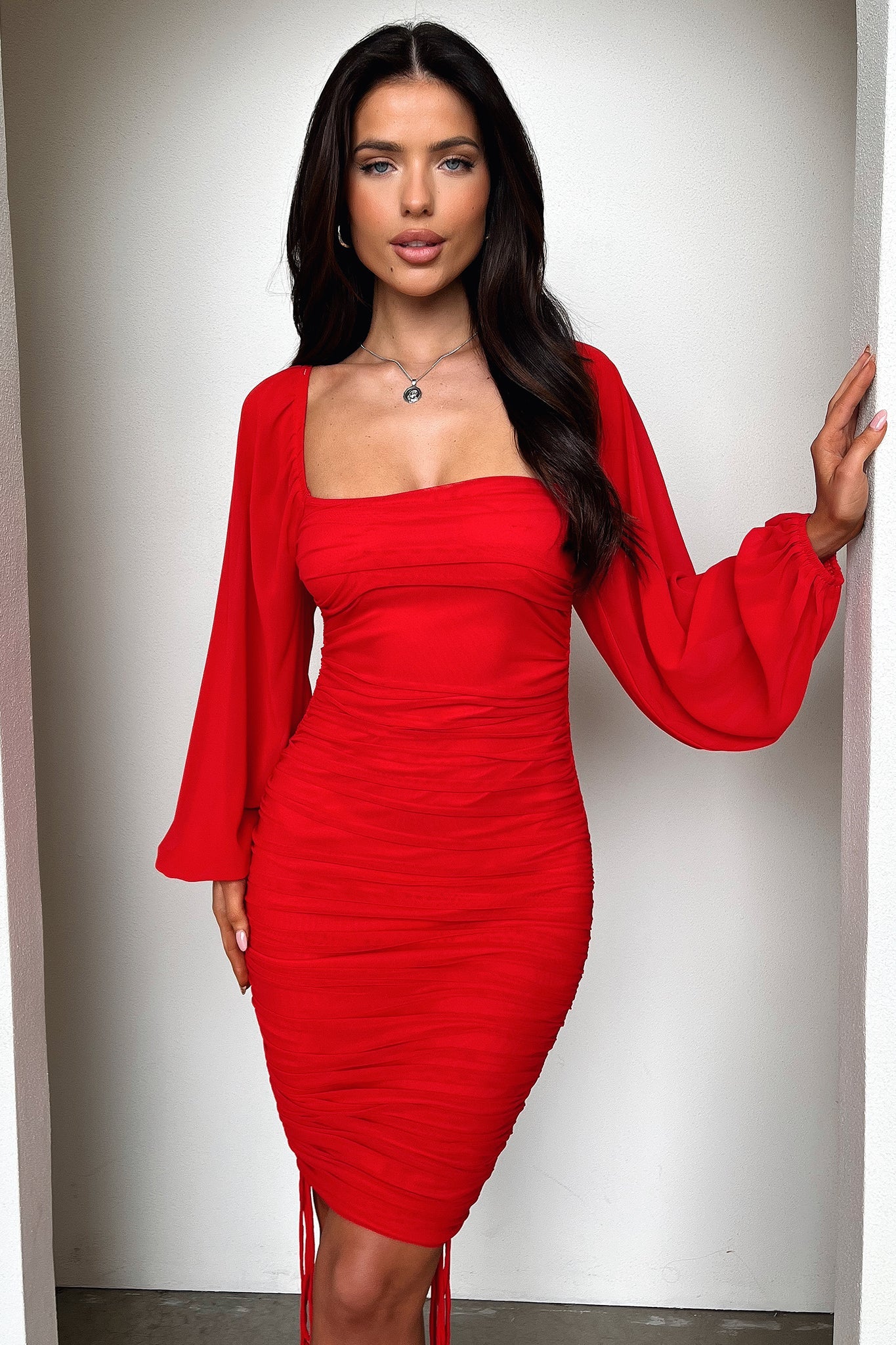 Lorde Midi Dress - Red