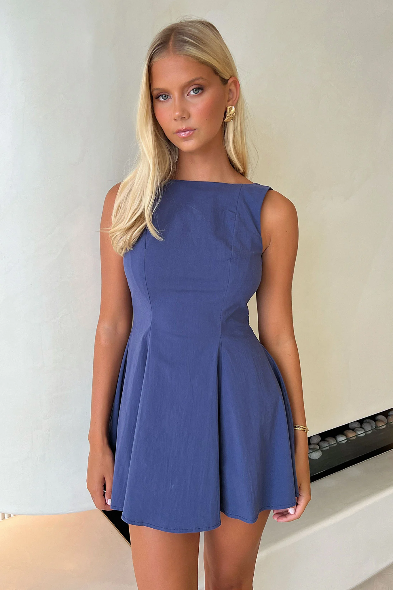 Arora Open Back Mini Dress - Navy