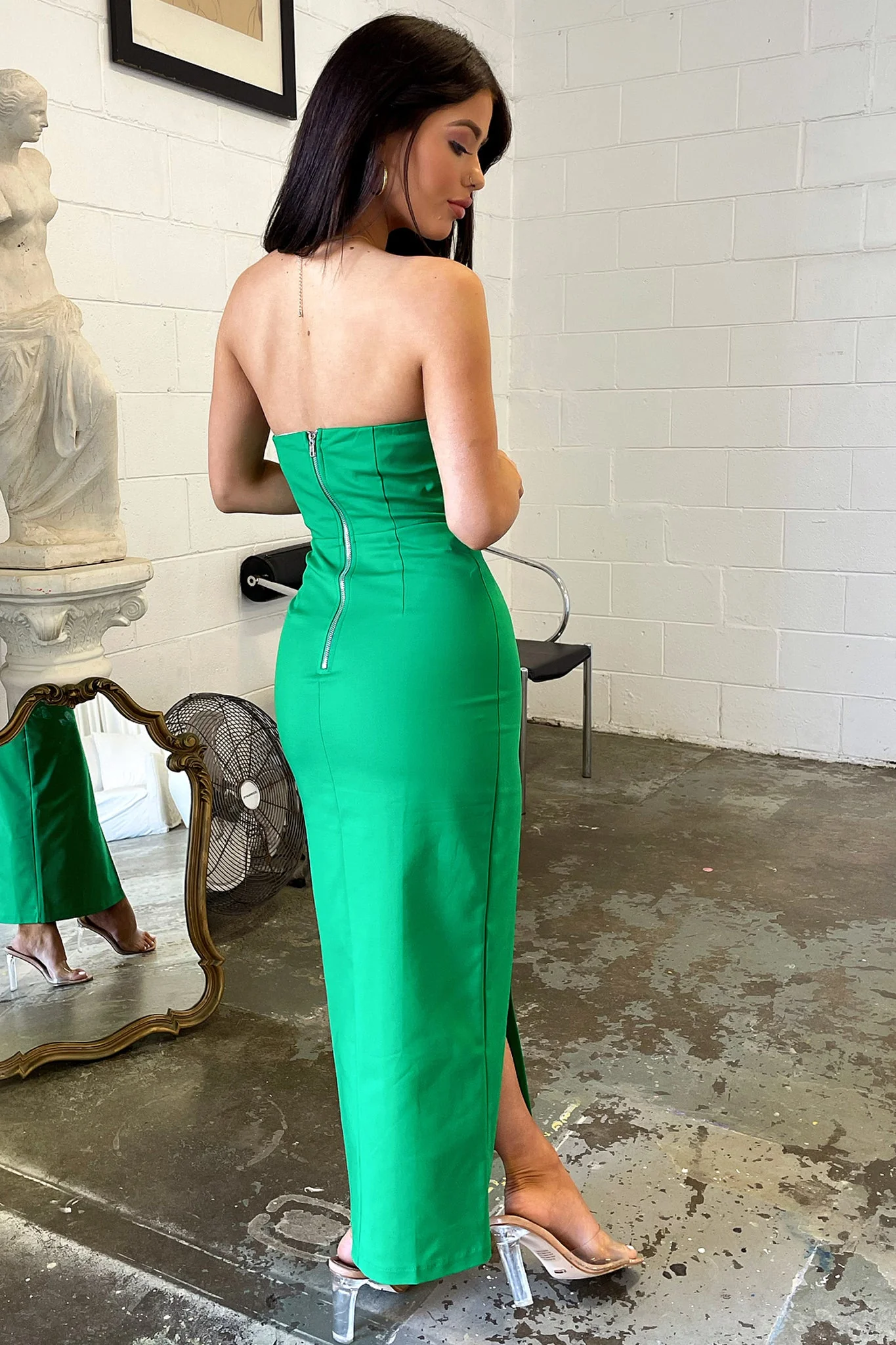 Lane Strapless Maxi Dress - Green