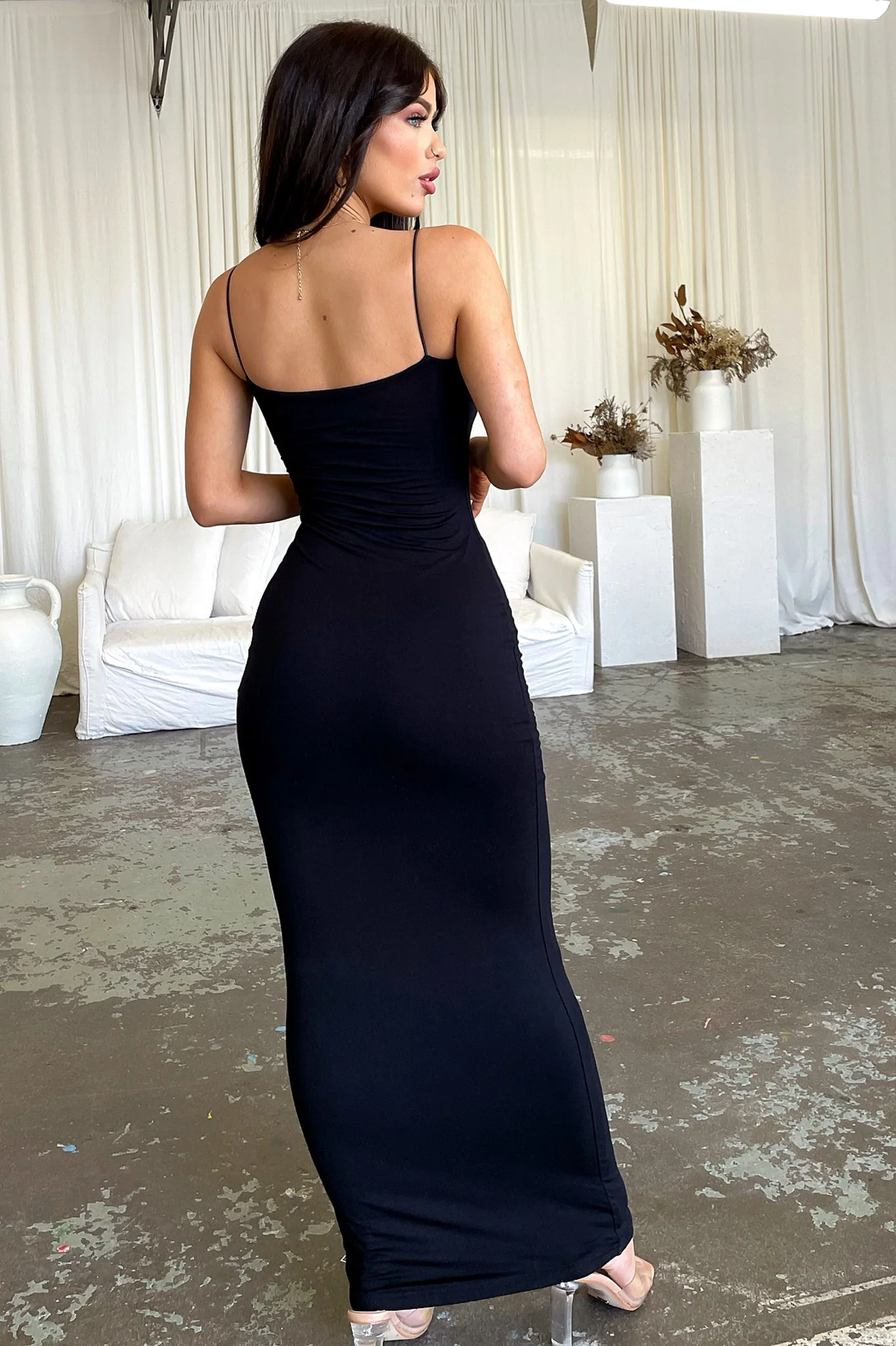 Mace Bodycon Maxi Dress - Black