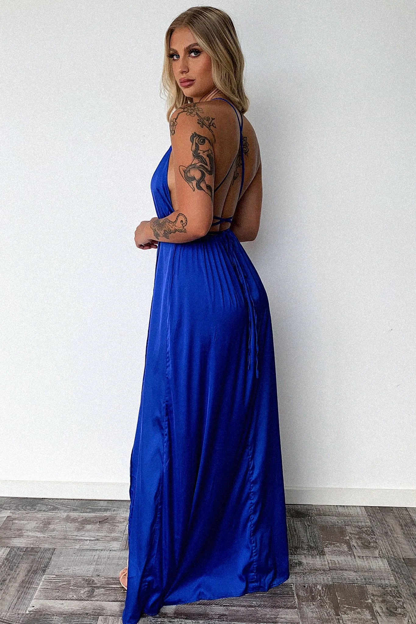 Scarlett Halter Maxi Dress - Royal Blue