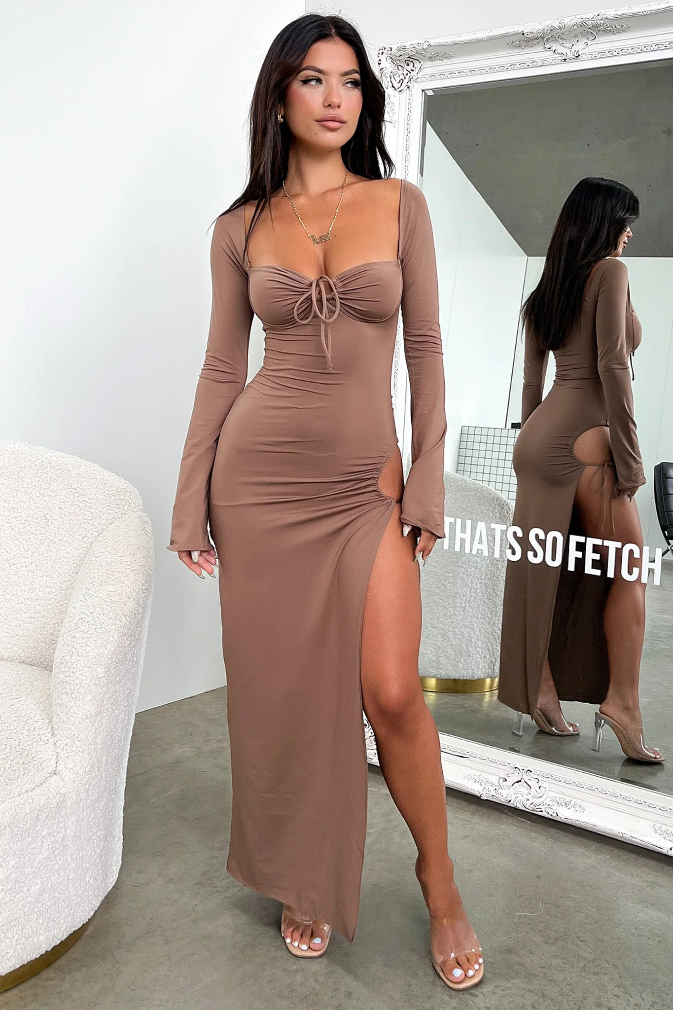 Noor Maxi Dress - Brown